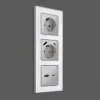 Лицевая панель для розетки с/з со шторками 2USB A+C Ambrella Volt Alfa AP4100 AP4100 - 2