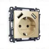 Комплект механизма розетки 2USB A+A 18W (быстрая зарядка) с/з Ambrella Volt Alfa MA609010 MA609010 - 1