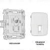 Комплект механизма компьютерной розетки RJ-45(8P8C) CAT6 со шторкой Ambrella Volt Omega MO212010 MO212010 - 3