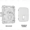 Комплект механизма телефонной розетки RJ-11(4P4C) со шторкой Ambrella Volt Omega MO312030 MO312030 - 3