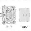 Комплект механизма 2-кл выключателя с подсветкой Ambrella Volt Omega MO364010 MO364010 - 3