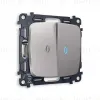 Комплект механизма 2-кл проходного выключателя с подсветкой Ambrella Volt Omega MO504040 MO504040 - 1