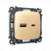 Комплект механизма розетки 2USB A+C 20W (быстрая зарядка) Ambrella Volt Omega MO611010 MO611010 - 1