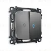 Комплект механизма 2-кл проходного выключателя с подсветкой Ambrella Volt Omega MO654040 MO654040 - 1