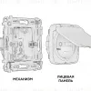 Комплект механизма розетки с/з со шторками и крышкой Ambrella Volt Omega MO908010 MO908010 - 3