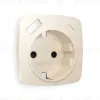 Лицевая панель для розетки с/з со шторками 2USB A+C Ambrella Volt Omega OP3100 OP3100 - 1