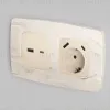 Лицевая панель для розетки с/з со шторками 2USB A+C Ambrella Volt Omega OP3300 OP3300 - 2