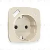 Лицевая панель для розетки с/з со шторками 2USB A+C Ambrella Volt Omega OP3300 OP3300 - 1
