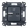 Механизм розетки 2USB A+C 20W (быстрая зарядка) Ambrella Volt Quant VM177 VM177 - 1
