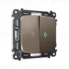 Комплект механизма 2-кл проходного выключателя с подсветкой Ambrella Volt Omega MO634040 MO634040 - 1