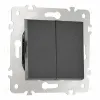 Выключатель двухклавишный проходной Arte Milano 203.32-2.black 203.32-2.black - 6