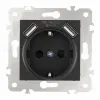 Розетка с заземлением, шторками + USB Arte Milano 203.47-1.black 203.47-1.black - 6