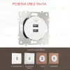 Розетка USB 2.1А+1А Arte Milano 202.46-1.white 202.46-1.white - 1