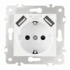Розетка с заземлением, шторками + USB Arte Milano 203.47-1.white 203.47-1.white - 6