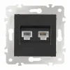 Розетка телефонная RJ11 + компьютерная RJ45 Arte Milano 203.44-1.black 203.44-1.black - 6