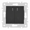 Выключатель двухклавишный проходной Arte Milano 203.33-2.black 203.33-2.black - 6