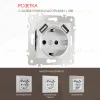 Розетка с заземлением, шторками + USB Arte Milano 203.47-1.silver 203.47-1.silver - 1