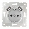 Розетка с заземлением, шторками + USB Arte Milano 203.47-1.silver 203.47-1.silver - 6