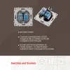 Розетка телефонная RJ11 + компьютерная RJ45 Arte Milano 202.44-1.silver 202.44-1.silver - 2