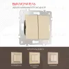 Выключатель двухклавишный проходной Arte Milano 203.32-2.shampan 203.32-2.shampan - 1