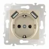 Розетка с заземлением, шторками + USB Arte Milano 203.47-1.shampan 203.47-1.shampan - 6