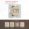 Розетка телефонная RJ11 + компьютерная RJ45 Arte Milano 202.44-1.shampan 202.44-1.shampan - 1