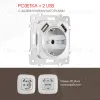 Розетка с заземлением, шторками + 2 USB Arte Milano 205.47-1.silver 205.47-1.silver - 1