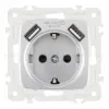 Розетка с заземлением, шторками + 2 USB Arte Milano 205.47-1.silver 205.47-1.silver - 4