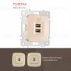 Розетка USB 2.1А+1А Arte Milano 205.46-1.shampan 205.46-1.shampan - 1