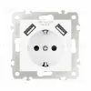 Розетка с заземлением, шторками + 2 USB Arte Milano 206.47-1.white 206.47-1.white - 4
