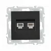 Розетка телефонная RJ11 + компьютерная RJ45 Arte Milano 206.44-1.black 206.44-1.black - 4