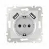 Розетка с заземлением, шторками + 2 USB Arte Milano 206.47-1.silver 206.47-1.silver - 4