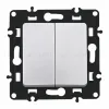 Выключатель двухклавишный проходной Arte Milano 217.32-2.silver 217.32-2.silver - 4