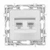 Розетка телефонная RJ11 + компьютерная RJ45 Arte Milano 217.44-1.silver 217.44-1.silver - 4
