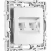 Розетка телефонная RJ11 + компьютерная RJ45 Arte Milano 217.44-1.silver 217.44-1.silver - 5
