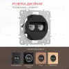 Розетка телефонная RJ11 + компьютерная RJ45 Arte Milano 202.44-1.black 202.44-1.black - 1