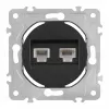 Розетка телефонная RJ11 + компьютерная RJ45 Arte Milano 202.44-1.black 202.44-1.black - 7