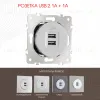 Розетка USB 2.1А+1А Arte Milano 202.46-1.silver 202.46-1.silver - 1