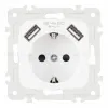 Розетка с заземлением, шторками + 2 USB Arte Milano 205.47-1.white 205.47-1.white - 4
