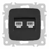 Розетка телефонная RJ11 + компьютерная RJ45 Arte Milano 205.44-1.black 205.44-1.black - 4