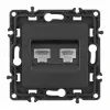 Розетка телефонная RJ11 + компьютерная RJ45 Arte Milano 217.44-1.black 217.44-1.black - 4