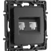 Розетка телефонная RJ11 + компьютерная RJ45 Arte Milano 217.44-1.black 217.44-1.black - 5