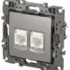 Розетка компьютерная двойная RJ45 Эра 12-3108-16 Б0065665 Б0065665 - 2