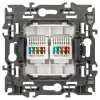 Розетка компьютерная двойная RJ45 Эра 12-3108-16 Б0065665 Б0065665 - 3