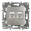 Розетка информационная двойная 2XRJ45 Эра 12-3108-15 Б0019357 Б0019357 - 1