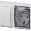 Блок розетка+выключатель двойной Эра 11-7402-01 Б0020735 Б0020735 - 1