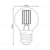 Лампа светодиодная филаментная Uniel LED-G45-4W/3000K/E27/CL GLY01TR UL-00011940 LED-G45-4W/3000K/E27/CL GLY01TR - 5
