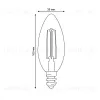 Лампа светодиодная филаментная Uniel LED-C35-4W/3000K/E14/CL GLY01TR UL-00011936 LED-C35-4W/3000K/E14/CL GLY01TR - 5