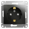 Розетка с/з со шторками, 16А Systeme Electric Glossa Антрацит GSL000745 GSL000745 - 1