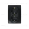 Розетка 2-ая с/з, 16А (в сборе) Systeme Electric Glossa Антрацит GSL000724 GSL000724 - 1